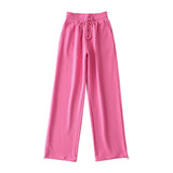 Women Sweatpants Button Casual Pants Summer Loose Wide Leg Track Pants