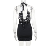 Women Dresses Spring Backless Hip Skirt Sexy Slim Fit Hollow Dress Women (Csm202403)