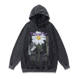 Men Hoodie Floral Letter Hooded Sweater
