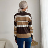 Women Knitted Sweater Autumn Long Sleeve Mock Neck Sweater
