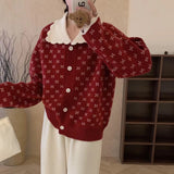 Women Knitwear Fall and Winter Lapels Sweater Women's Loose Cardigan