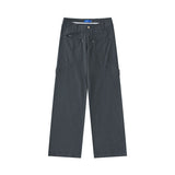 Women Sweatpants Vintage Solid Color Straight Cargo Pants Wide-Leg Casual Pants