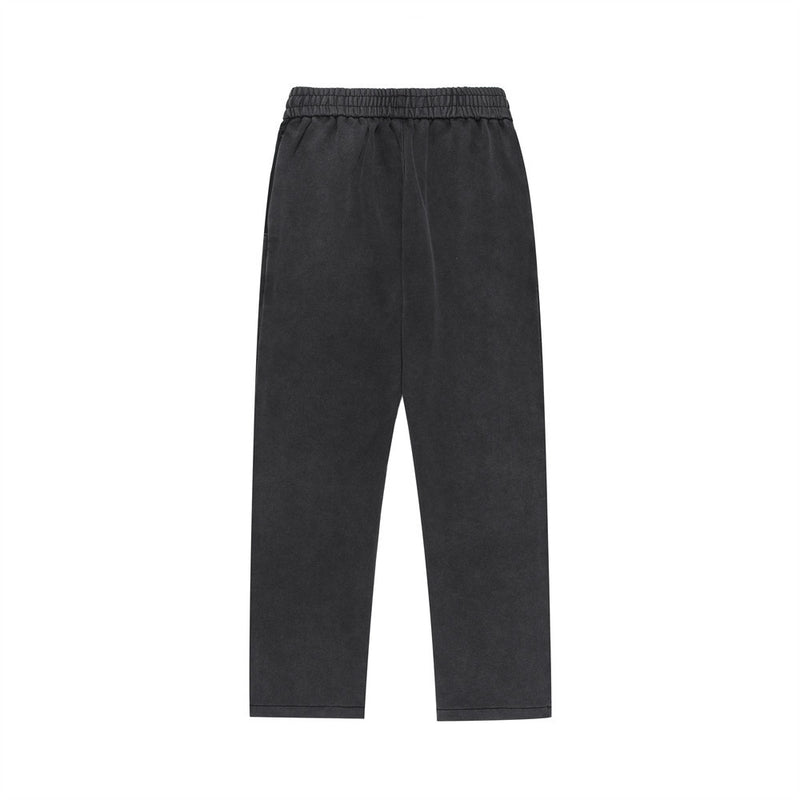 Men Sweatpants Zipper Pocket Loose Casual Pants Straight Sports Trousers
