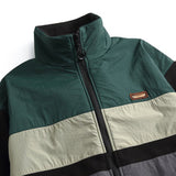 Unisex Winter Cotton Coat Retro Warm Thickening Stand Collar Color Matching Polar Fleece Jacket Cotton-Padded Jacket