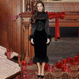 Women Dresses Mesh Dress Hip Skirt