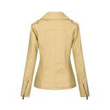 Red Leather Jacket Fall Winter Coat Women Lapel PU Leather Jacket Leather Coat Women