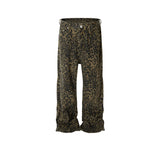 MIJKO Men Vintage Pants MIJKO High Street Vintage Leopard Camouflage Straight Slim Jeans