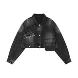 Women Jacket XINGX Affixed Cloth Embroidered Detachable Denim Jacket