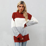 Women Knitted Sweater Autumn and Winter Long Sleeve Casual Sweater