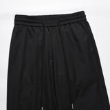 Men Sweatpants Loose Casual Pants Elastic Waist Pleated Pants-Foot Zipper Straight Wide-Leg Pants