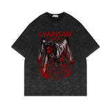 Washed old T-shirt anime chainsaw man
