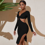Women Dress Summer Sexy Cutout V-neck Dress