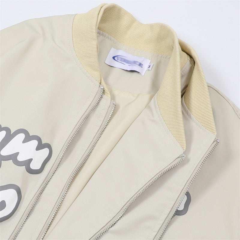 Men Jacket Coat Male Vibe Letter Printed Baseball Uniform