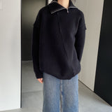 Women Winter Knitted Sweater Autumn and Winter Loose-Fitting Long Sleeve Sweater 1t8850