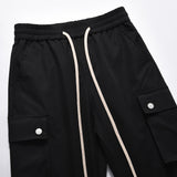 Men Sweatpants Multi-Pocket Slacks Loose Rivet Zipper Split Wide Leg Pants