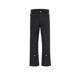 MIJKO Men's Vintage Pants MIJKO Men's Women's Zipper Pants Wide Feet Tide Casual
