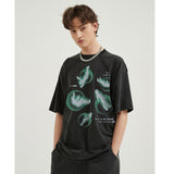 20242024 Hip Hop Streetwear Men T-Shirt Oversized Green Grap