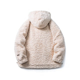Unisex Winter Cotton Coat Plush Hooded Cotton-Padded Neutral Embroidered Letter Cotton-Padded Jacket