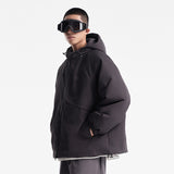 Unisex Winter Cotton Coat Pocket Decorative Hooded down Jacket Retro Warm down Jacket