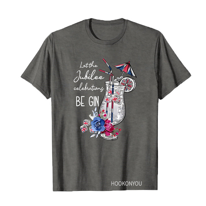 Inspired by Queen's Platinum Jubilee 2022 Elizabeth 70 Years T-shirt Printed round Neck Short Sleeve T-shirt