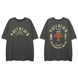 Men T Shirt Floral Print Vintage Retro Couple Short Sleeve T-shirt Men and Women Hip Hop
