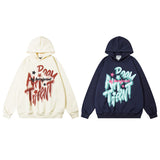 Men Hoodie Letter Graffiti Hooded Sweater Men Retro Baggy Coat