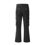 Men Sweatpants Stereo Multi-Pocket Cargo Pants Male Solid Color Bootcut Trousers Loose Casual Trousers