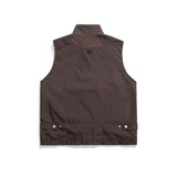 Unisex Jacket Autumn Stand Collar Sleeveless Frock Vest