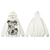 Men Hoodie Letter Graffiti Hooded Sweater Men Retro Baggy Coat