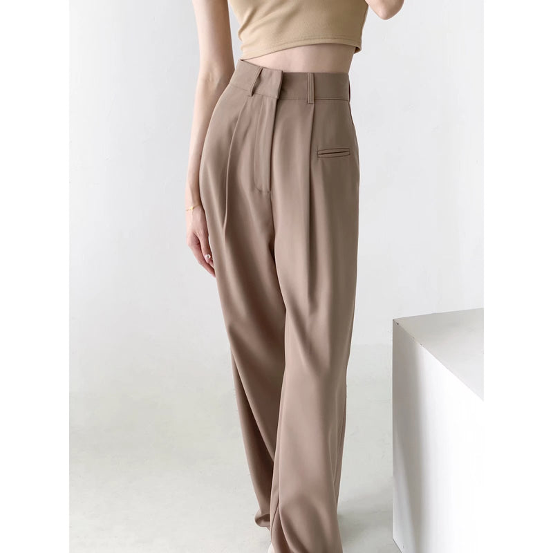 Women Sweatpants Spring and Autumn Baggy Straight Trousers Casual Wide-Leg Pants