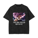 Printed washed old short-sleeved t-shirt