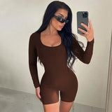 Women Jumpsuit Winter Slim Fit Sports Long Sleeve Jumpsuit
