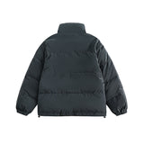 Unisex Winter Cotton Coat Zipper Pocket Decoration Stand-up Collar Cotton-Padded Clothes Vintage Detachable Sleeve Cotton Jacket