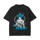 Washed vintage short-sleeved T-shirt oversize