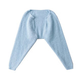 Women Sweater Knitwear Sexy Short Navel Knitted Top High Waist Loose Plush Cardigan Coat