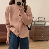 Women Knitwear Spring and Autumn round Neck Sweater Loose Knitted Cardigan