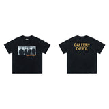 Gallery Dept T Shirts Gallery Dept Retro Washed Distressed Printed Short Sleeve Men and Women Tee