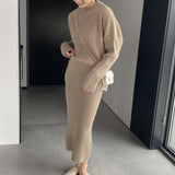 Women Knitted Two-Piece Set Autumn and Winter Suit Skirt Z822