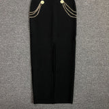 Women Evening Dress Bandage Dress Evening Dress Chain Vintage Gown