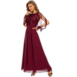 Women Evening Gown Sexy Chiffon Stitching Sequins Dress