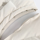 Unisex Winter Cotton Coat Zipper Pocket Decoration Stand-up Collar Cotton-Padded Clothes Vintage Detachable Sleeve Cotton Jacket