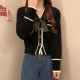 Women Knitwear Spring and Autumn Red V-neck Sweater Cardigan Knitted Cardigan