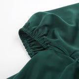 Women Dress Autumn and Winter Elegant Square Collar Puff Sleeve Dress