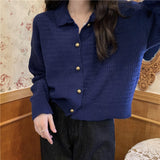 Women Knitwear Spring and Autumn Retro Loose Sweater Top for Women
