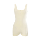 Women Jumpsuit Summer Zipper Tight Sports Jumpsuit Shorts