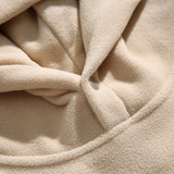 Unisex Winter Cotton Coat Letter Embroidered Hoodie Vintage Polar Fleece Pullover Top
