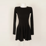 Women Dresses round-Neck Long-Sleeved Dress Long Sleeve Short Dress