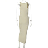 Women Dresses Sexy Dress Summer Sexy U Collar Sleeveless Slim Fit Skirt