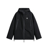 Unisex Winter Cotton Coat Zipper Pocket Decorative Hooded down Jacket Retro Loose down Jacket