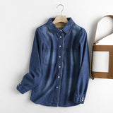 Women Jacket Denim Shirt Autumn Vintage Coat Top